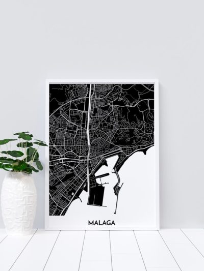 Mapa decorativo de Málaga