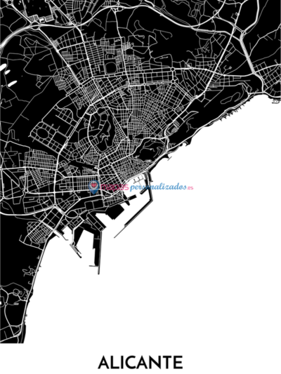 Mapa decorativo de Alicante