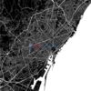 Poster decorativo de Barcelona con mapa en blanco y negro