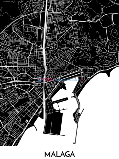 Mapa decorativo de Málaga