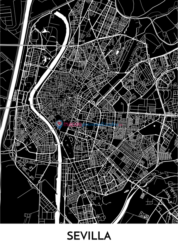 Mapa decorativo de Sevilla