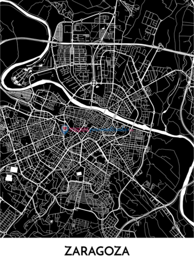 Mapa decorativo de Zaragoza