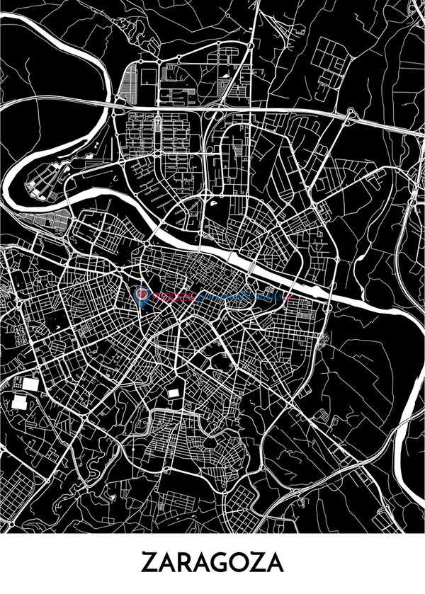 Mapa decorativo de Zaragoza