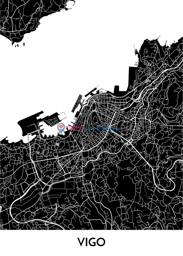 Mapa decorativo de Vigo