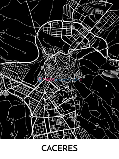 Mapa decorativo de Cáceres
